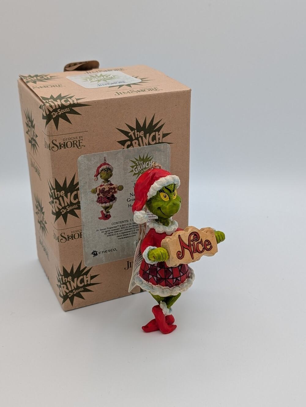 Jim Shore's Dr. Seuss The Grinch Ornament with Naughty/Nice Sign NIB